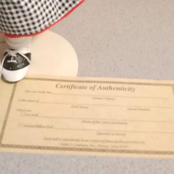 Tarkos Porcelain Doll Collection, Strawberry Festival Doll 15" #93/300. Taylor - Picture 4 of 4